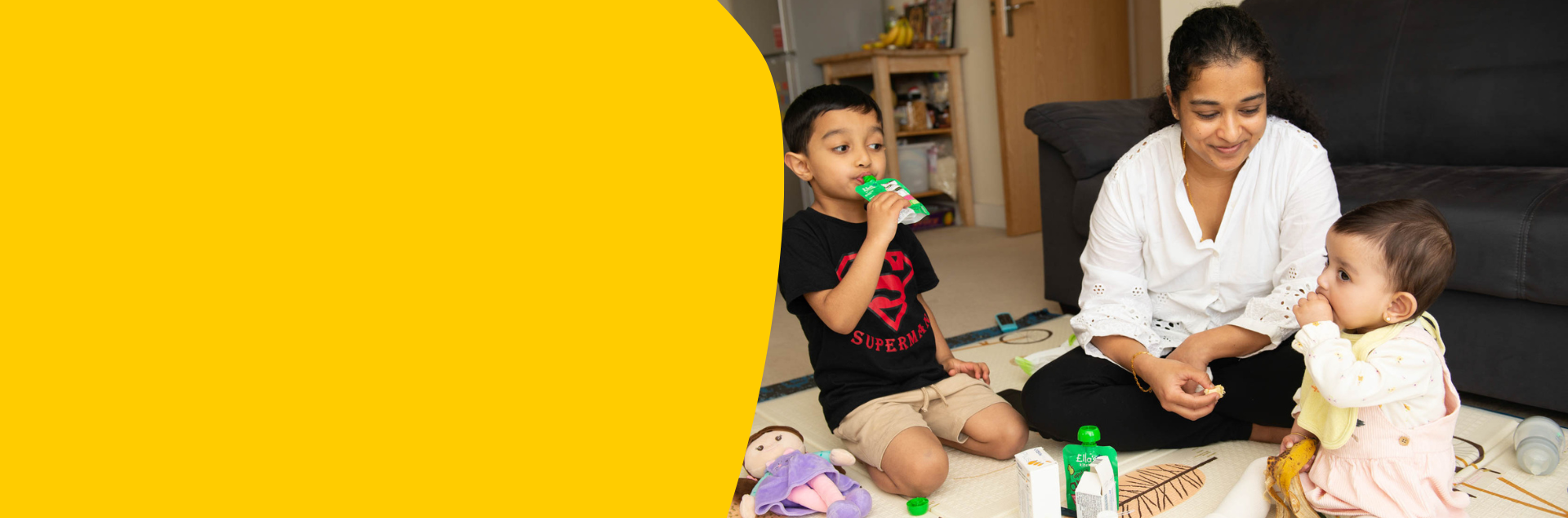 Dhyuti eating banana