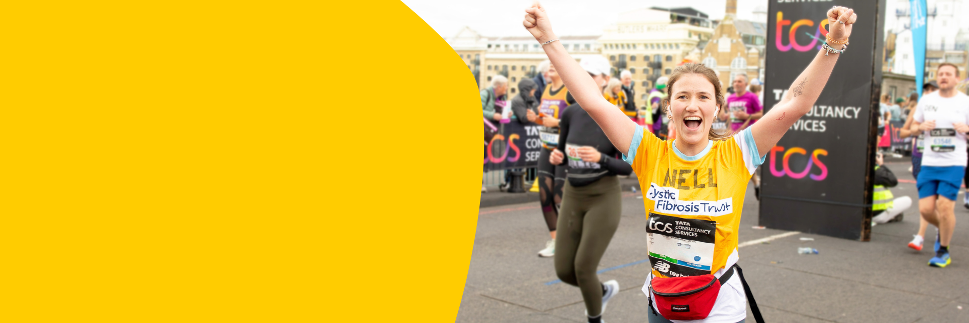 Nell, who has CF, running the London Marathon