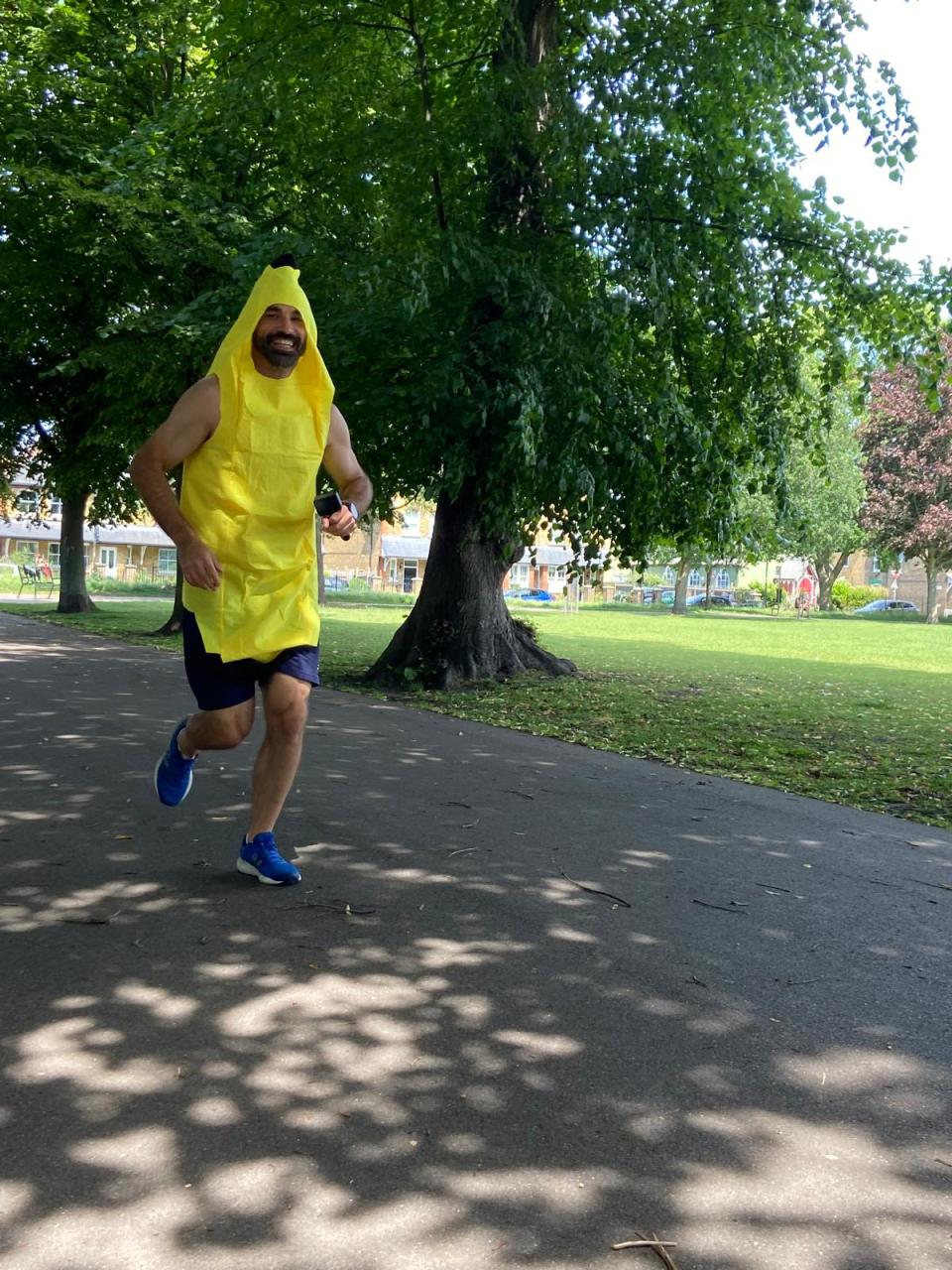 Darren running dressed as a banana