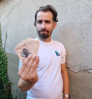 Jimmy holding cards