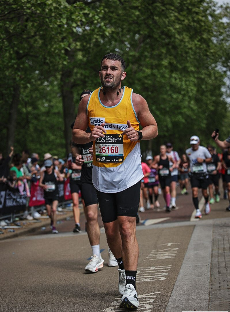 Man running the London Marathon