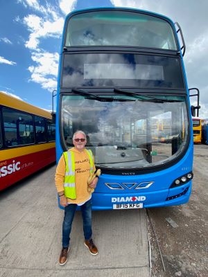 At the local bus depot