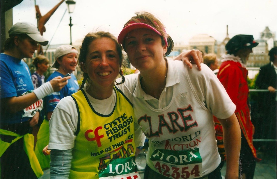 Emma and friend Clare in 2004