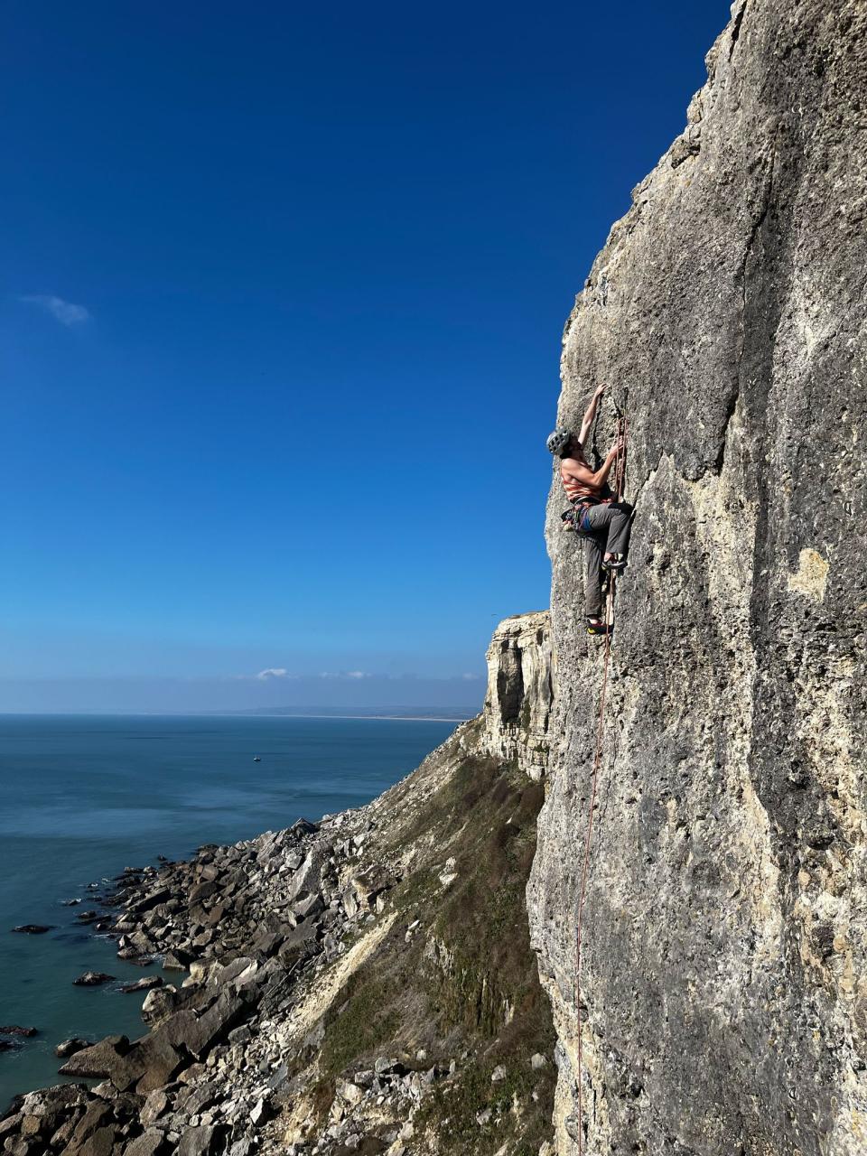 Declan climbing
