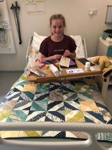 Isabelle in hospital
