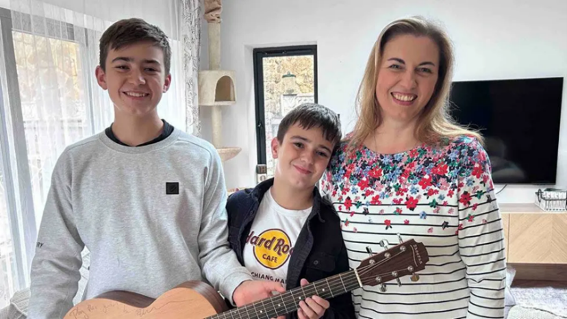 Michal, Jakub and their mum