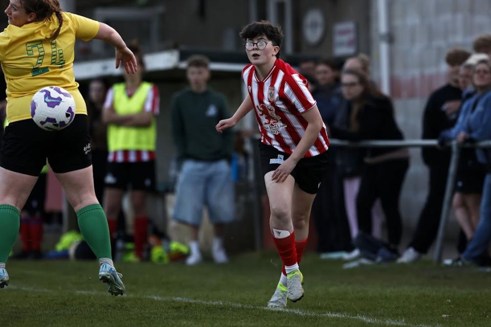 Keira playing football