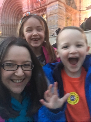 Selfie of mum Lian with kids Henry and Emma