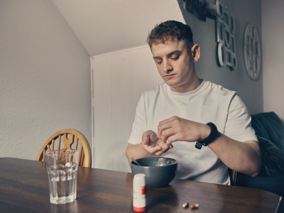 Kieron doing medicine