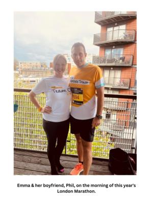 emma & her boyfriend for the london marathon