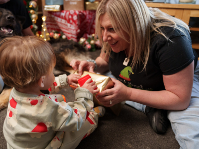 mum Caroline with baby Baker