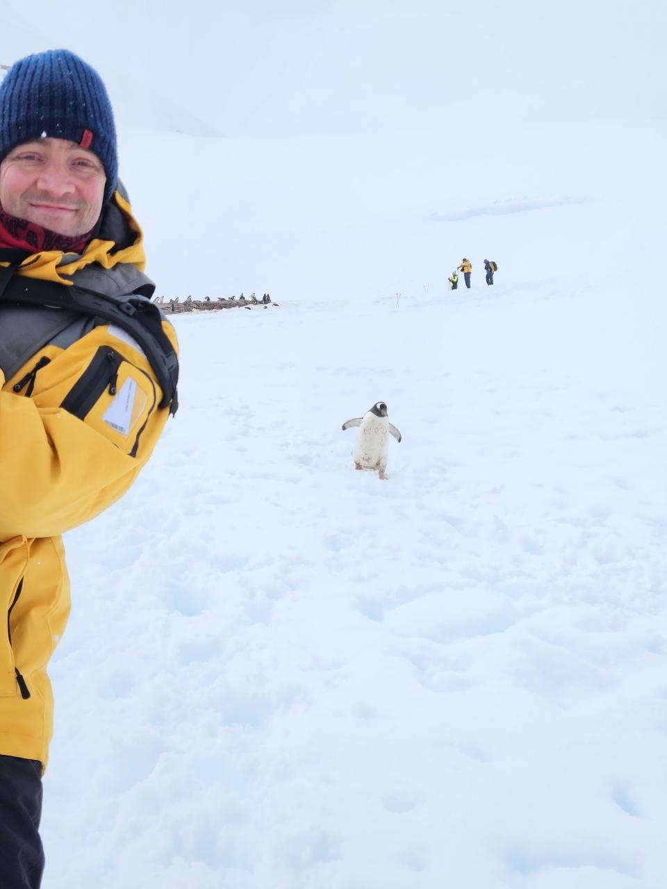 Josh with a penguin