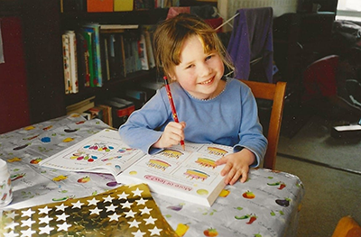 Sarah as a young child