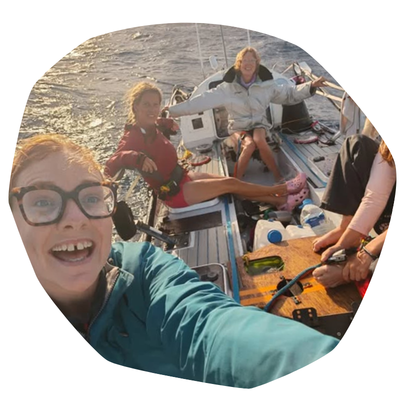 Sophie Pierce on the boat of her Atlantic row challenge