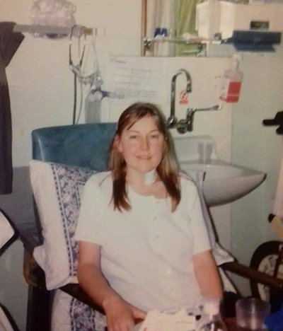 Vicky in hospital after transplant