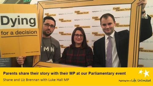 Shane and Liz Brennan with Luke Hall MP