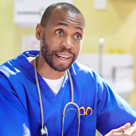doctor talking to patient
