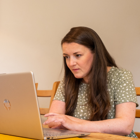 lady working at computer