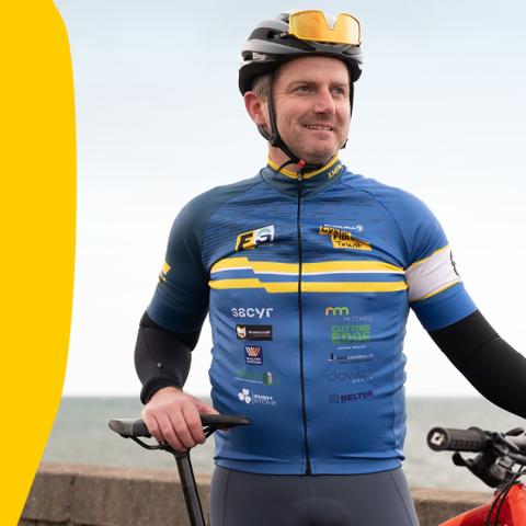 Duane, whose son has CF, doing a cycling challenge