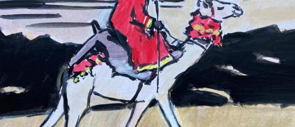 Luke Martineau 'Following A Star', a painting of one of the Magi riding a camel