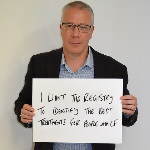 Kevin wants the registry to identify the best treatments for people with cystic fibrosis