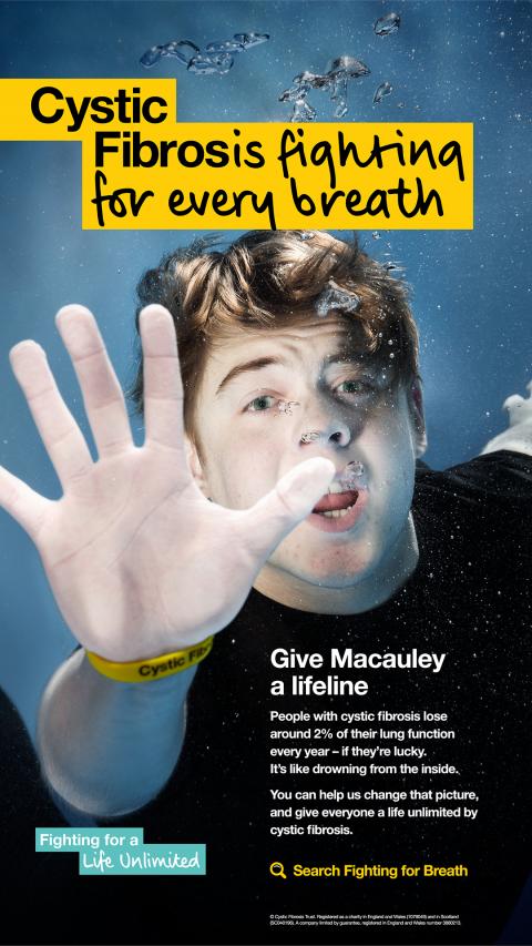 Macauley's poster for the Cystic Fibrosis Trust