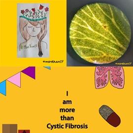 Collage of creations for the CF Trust's Youth Advisory Group (YAG)'s #MorethanCF project