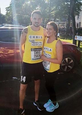 Chris and Michaela running