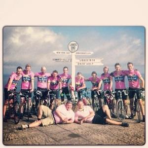 Group of cyclists Land's End to John O Groates challenge