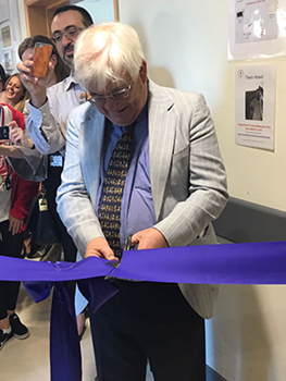 Professor Webb opening the new CF centre in Blackpool