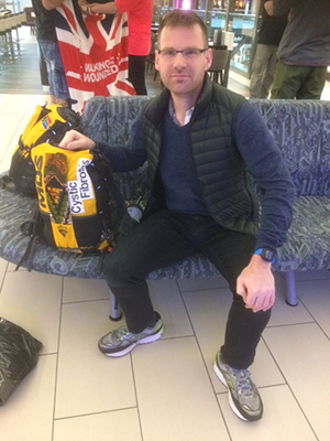Richard with his cystic fibrosis trust running bag