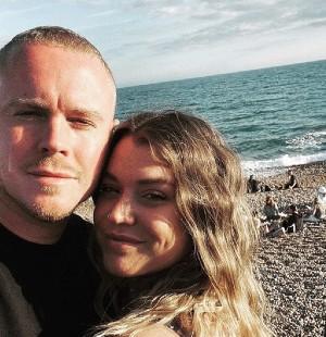 Selfie of young couple at the beach
