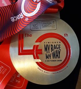 Finishers medal for the My Race My Way London Marathon 