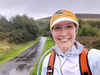 Selfie of a young woman on an outdoor run