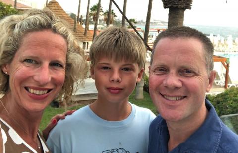 Tim with his family: wife Katie and son Felix