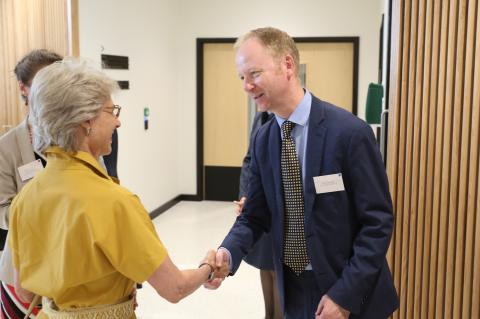 David Ramsden, CEO, shaking hands with HRH The Duchess of Gloucester, who opened the HLRI