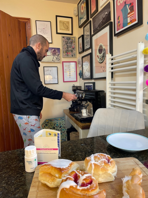 richard having coffee