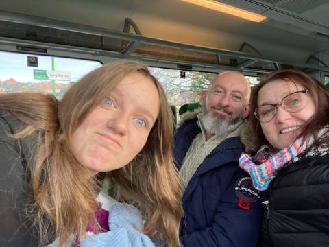 Alison with her daughter and husband