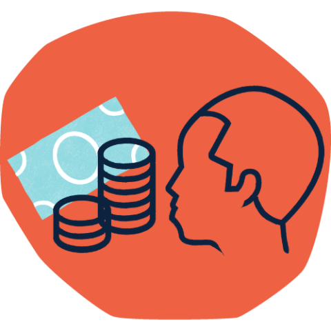 person and money graphic