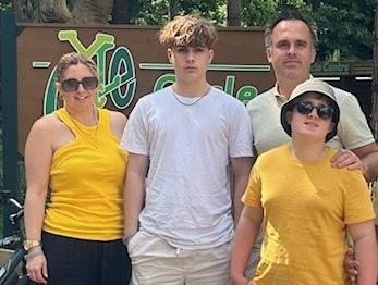 Photo of Kerry and her family on Wear Yellow Day