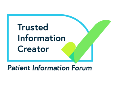 PIF TICK badge: Patient Information Forum Trusted Information Creator Kitemark