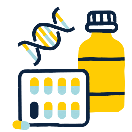 Drawing of different treatments representing research goal