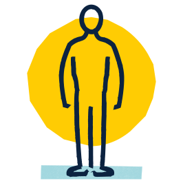 Drawing of a person where whole body is highlighted to represent research goal