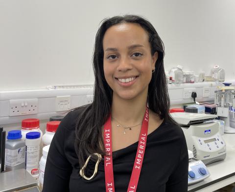 Photo of researcher in the lab