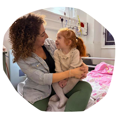 Rula with her daughter Layla in hospital